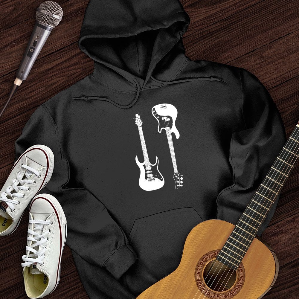 Printify Hoodie Black / S Electric and Bass Guitar Hoodie
