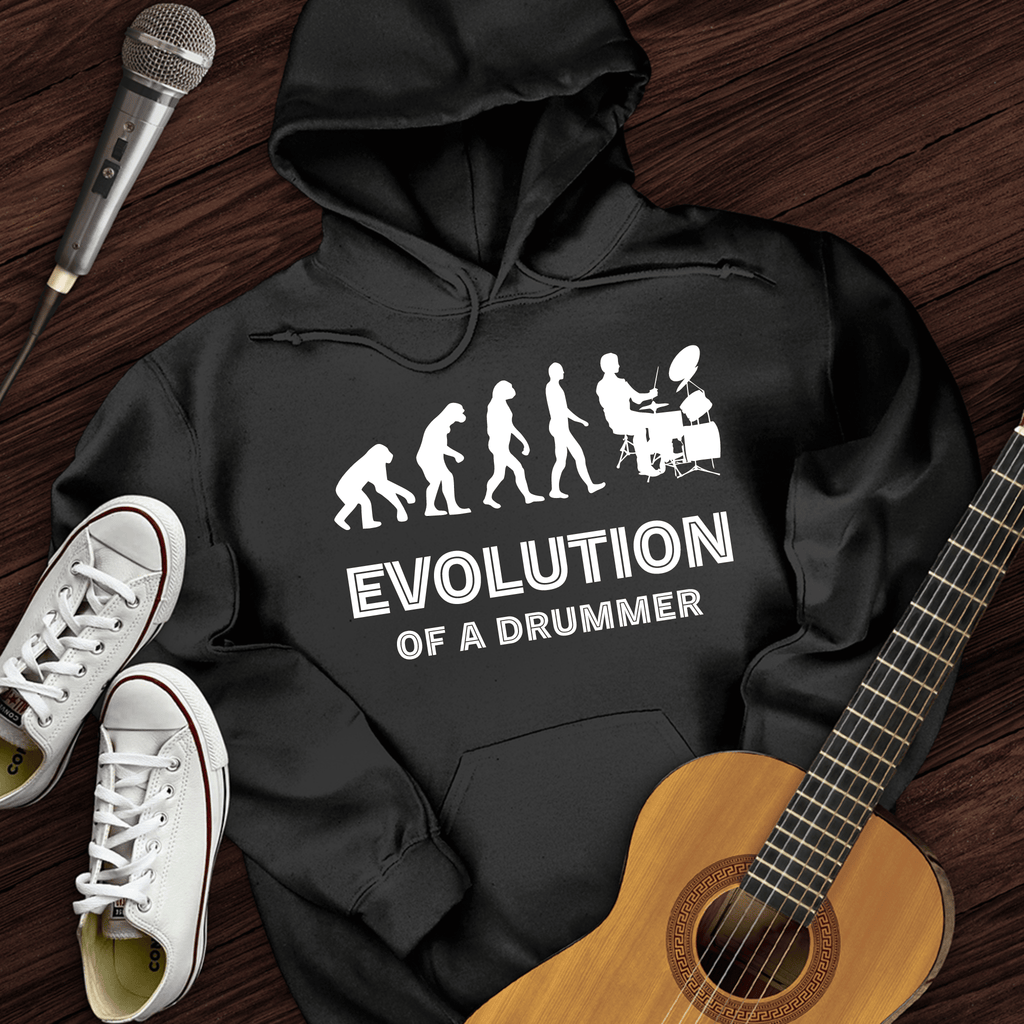 Printify Hoodie Black / S Evolution Of A Drummer Hoodie