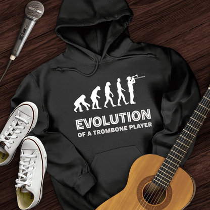 Printify Hoodie Black / S Evolution Of A Trombone Player Hoodie