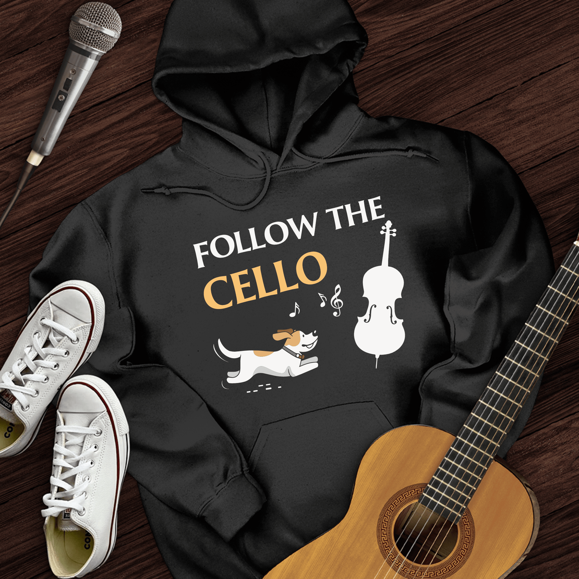 Printify Hoodie Black / S Follow The Cello Hoodie