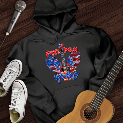 Printify Hoodie Black / S Freedom Rocks Hoodie