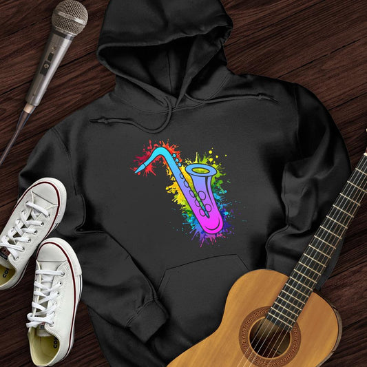 Printify Hoodie Black / S Graffiti Sax Hoodie