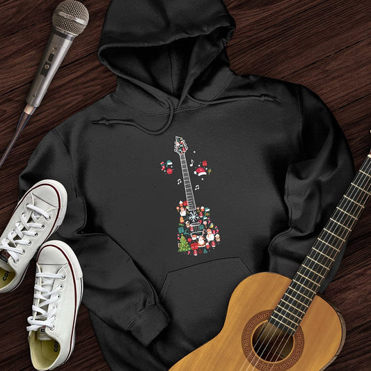 Printify Hoodie Black / S Guitar Christmas Hoodie