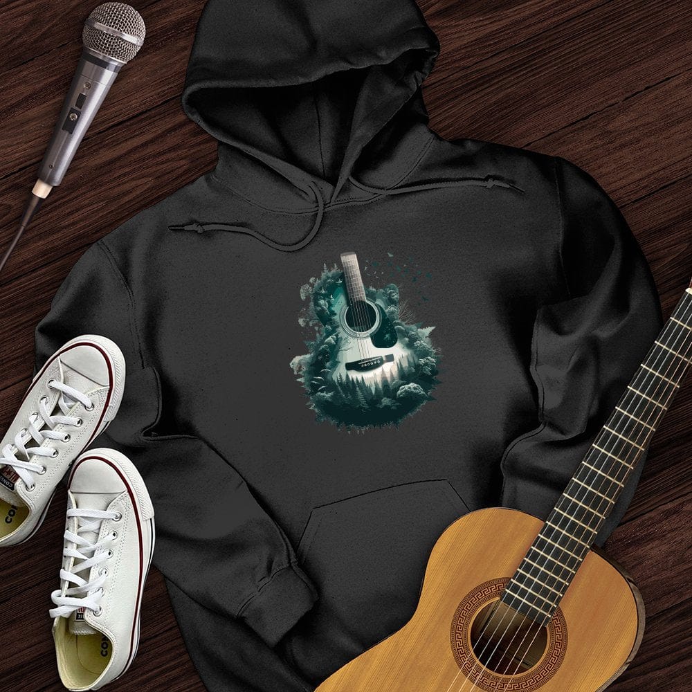 Printify Hoodie Black / S Guitar Nature Hoodie