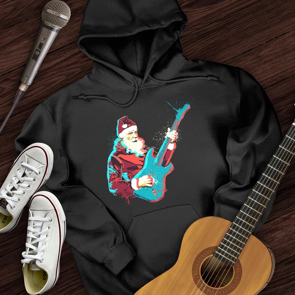 Printify Hoodie Black / S Guitar Santa Hoodie