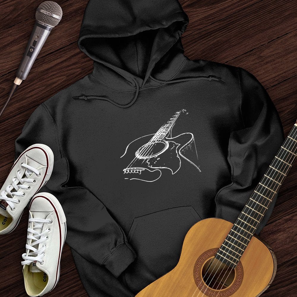 Printify Hoodie Black / S Guitar Sketch Hoodie