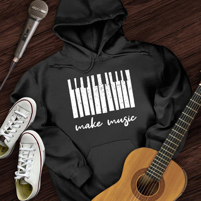 Printify Hoodie Black / S Make Music Piano Hoodie