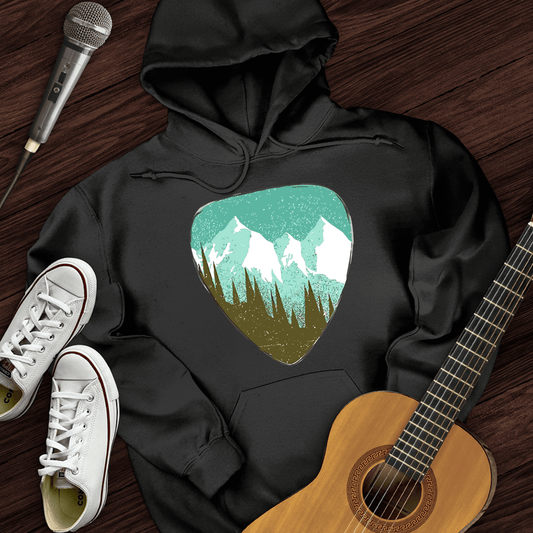 Printify Hoodie Black / S Mountain Guitar Pick Hoodie