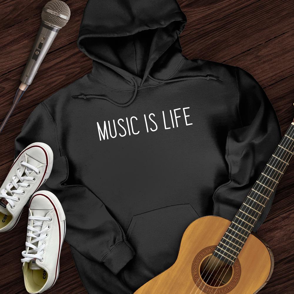 Printify Hoodie Black / S Music Is Life Hoodie