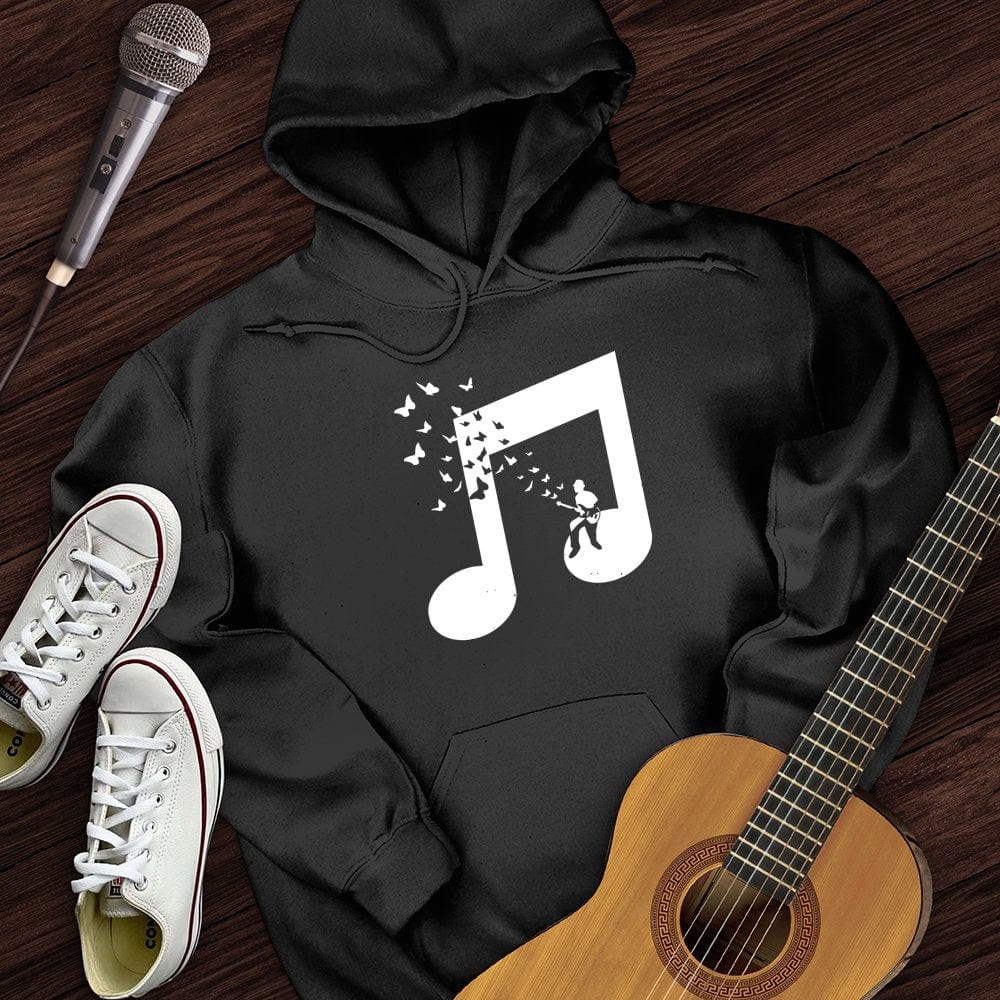 Printify Hoodie Black / S Musical Butterfly Guitar Hoodie