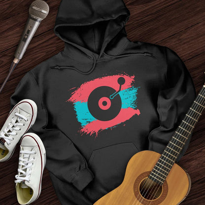 Printify Hoodie Black / S Painted Record Hoodie