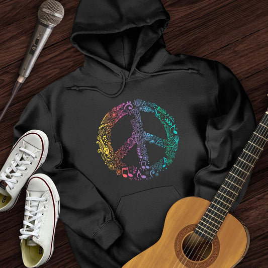 Printify Hoodie Black / S Peace Sign Hoodie