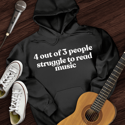 Printify Hoodie Black / S Reading Music Hard Hoodie