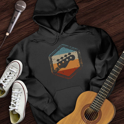 Printify Hoodie Black / S Retro Guitar Hoodie