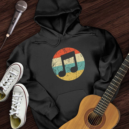 Printify Hoodie Black / S Retro Music Note Hoodie
