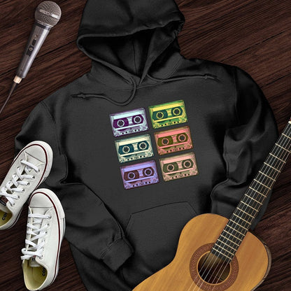 Printify Hoodie Black / S Retro Rock Tapes Hoodie