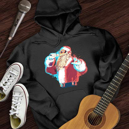 Printify Hoodie Black / S Santa On The Mic Hoodie