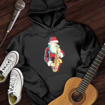 Printify Hoodie Black / S Santa Saxophone Hoodie