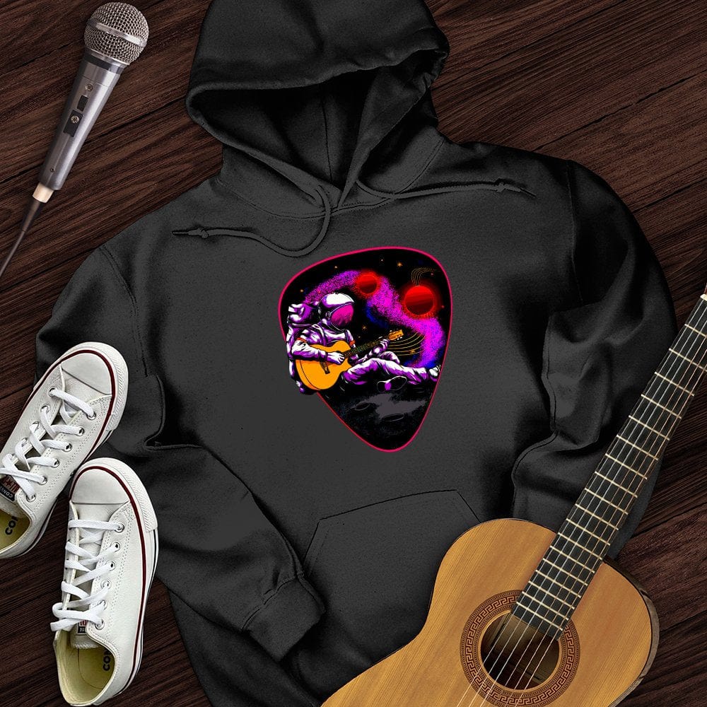 Printify Hoodie Black / S Space Guitar Plectrum Hoodie