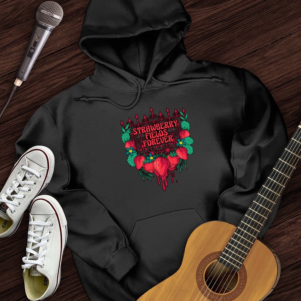 Printify Hoodie Black / S Strawberry Fields Hoodie