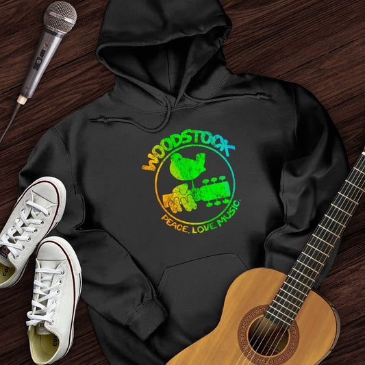 Printify Hoodie Black / S Woodstock Peace Love Music Hoodie