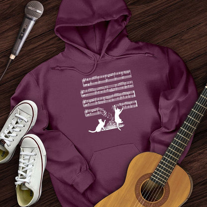 Printify Hoodie Cat Music Sheet Hoodie