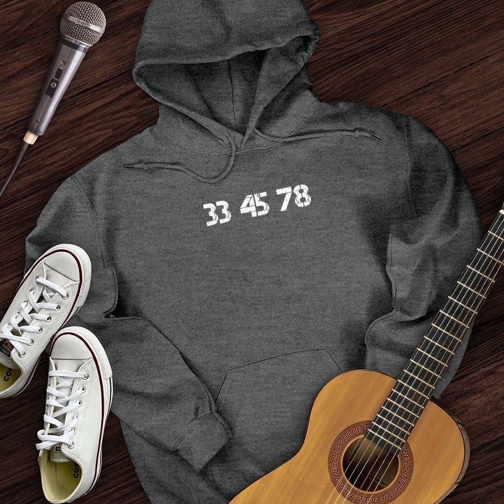 Printify Hoodie Dark Heather / S 33-45-78 RPM Turntable Hoodie