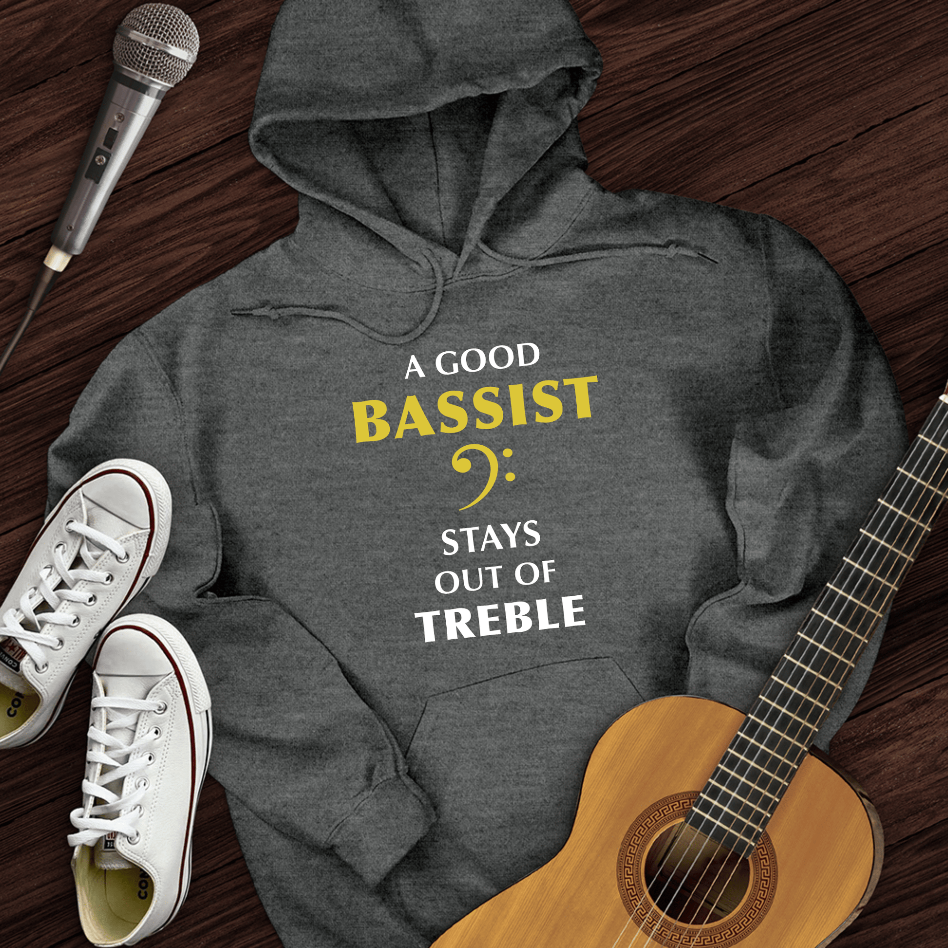 Printify Hoodie Dark Heather / S A Good Bassist Hoodie