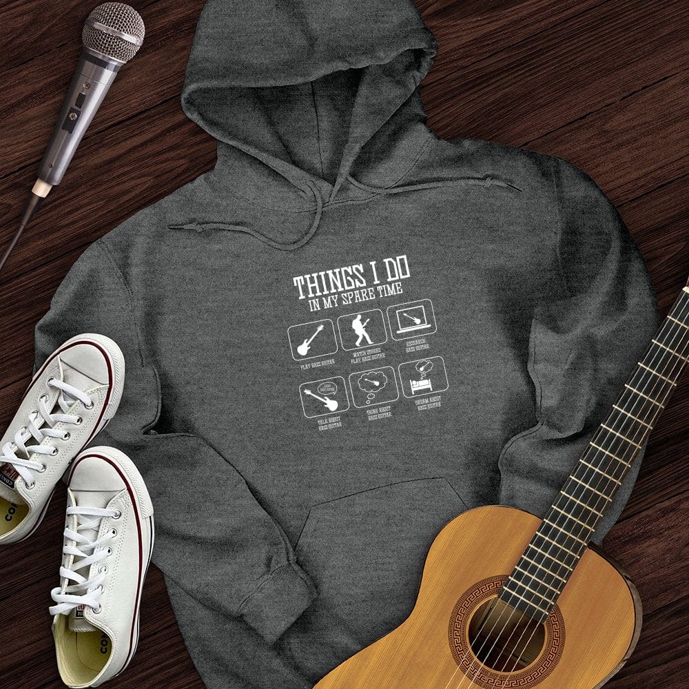 Printify Hoodie Dark Heather / S All I Do is Bass Guitar Hoodie