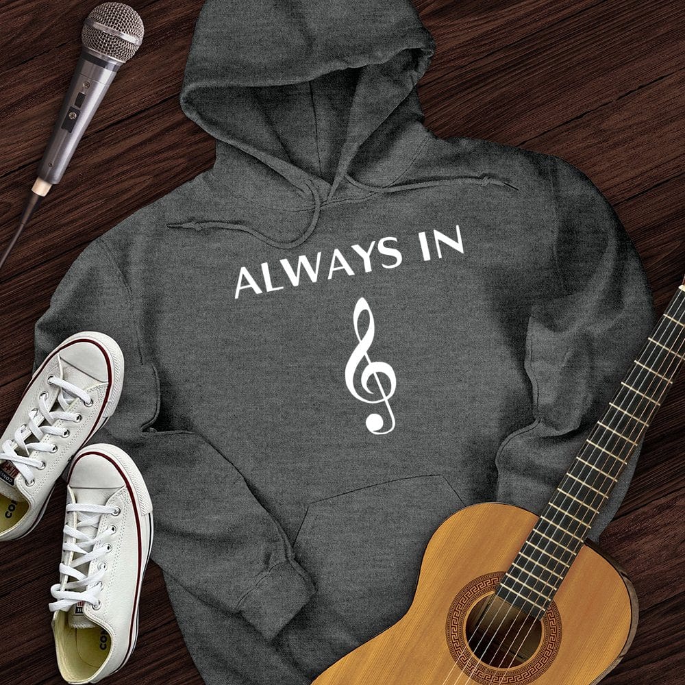 Printify Hoodie Dark Heather / S Always In Music Hoodie