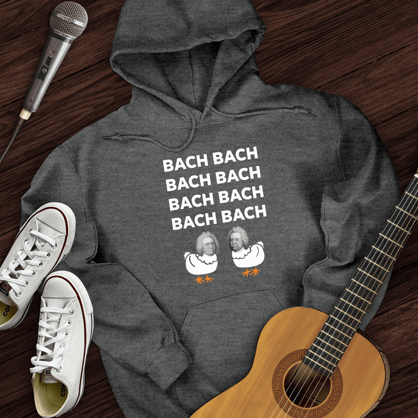 Printify Hoodie Dark Heather / S Bach Bach Hoodie