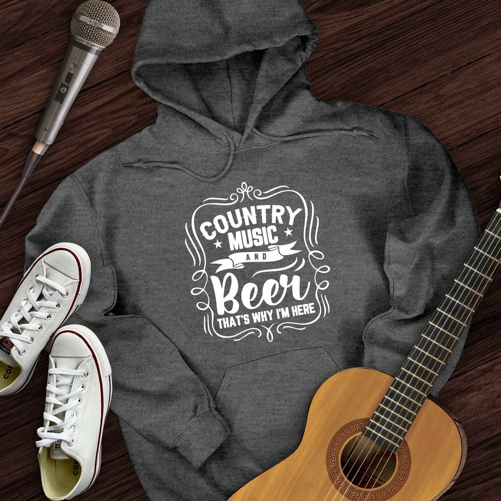 Printify Hoodie Dark Heather / S Beer and Country Hoodie