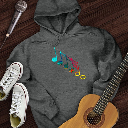 Printify Hoodie Dark Heather / S Colorful Music Notes Hoodie