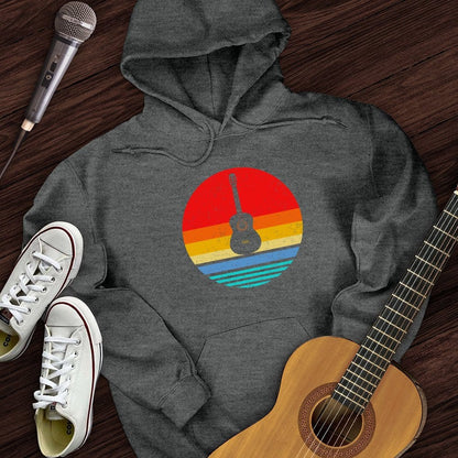 Printify Hoodie Dark Heather / S Colorful Vintage Guitar Hoodie