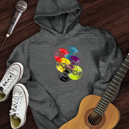 Printify Hoodie Dark Heather / S Colorful Vinyls Hoodie