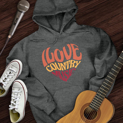 Printify Hoodie Dark Heather / S Country Music Love Hoodie