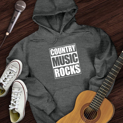 Printify Hoodie Dark Heather / S Country Music Rocks Hoodie