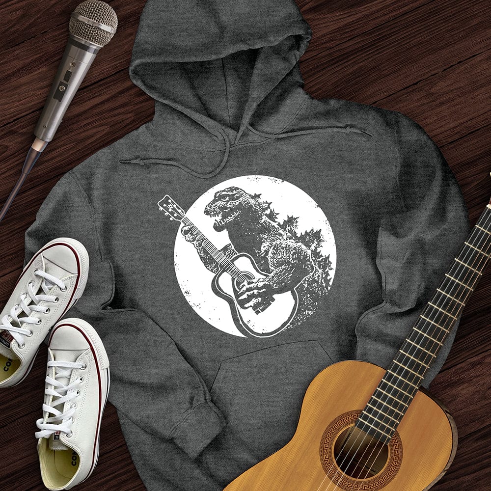 Printify Hoodie Dark Heather / S Dinosaur Guitar Hoodie