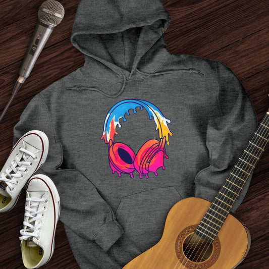 Printify Hoodie Dark Heather / S Drip Headphones Hoodie