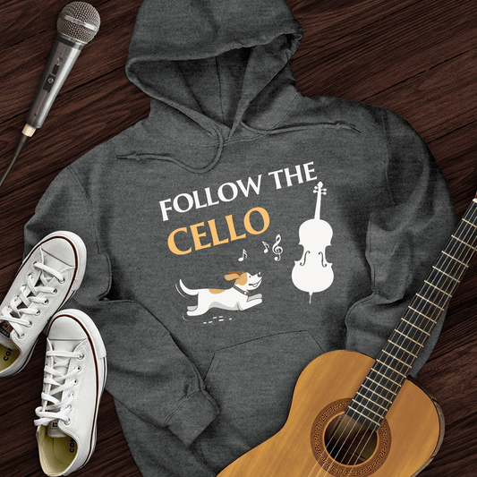 Printify Hoodie Dark Heather / S Follow The Cello Hoodie
