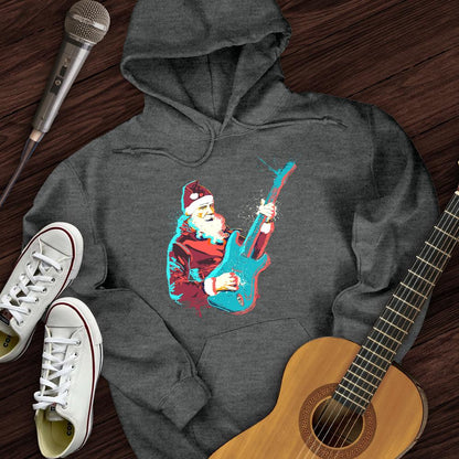 Printify Hoodie Dark Heather / S Guitar Santa Hoodie