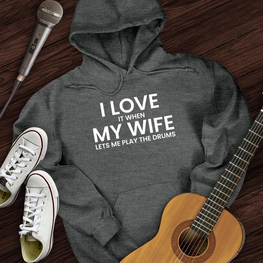 Printify Hoodie Dark Heather / S I Love When My Wife Hoodie