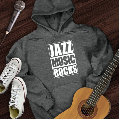 Printify Hoodie Dark Heather / S Jazz Music Rocks Hoodie