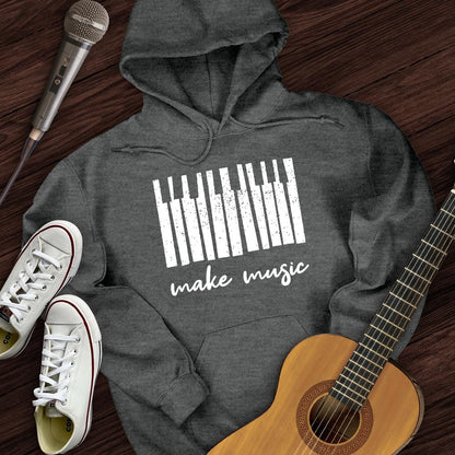 Printify Hoodie Dark Heather / S Make Music Piano Hoodie