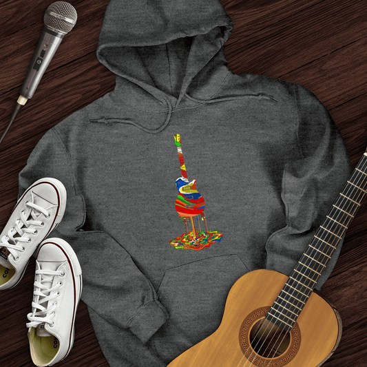 Printify Hoodie Dark Heather / S Melting Guitar Hoodie