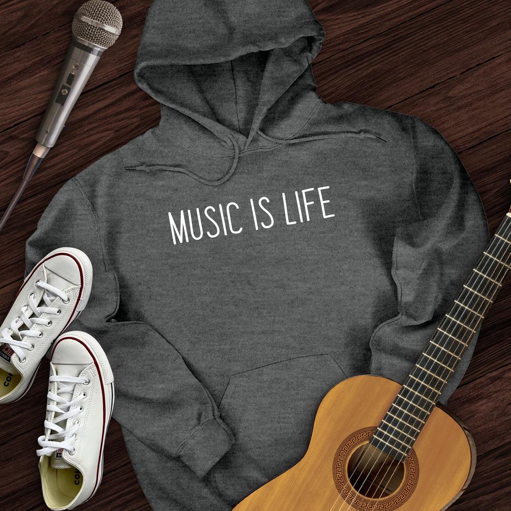 Printify Hoodie Dark Heather / S Music Is Life Hoodie