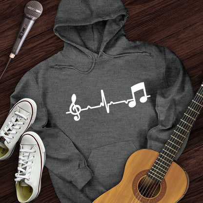Printify Hoodie Dark Heather / S Music Note Heartbeat Hoodie