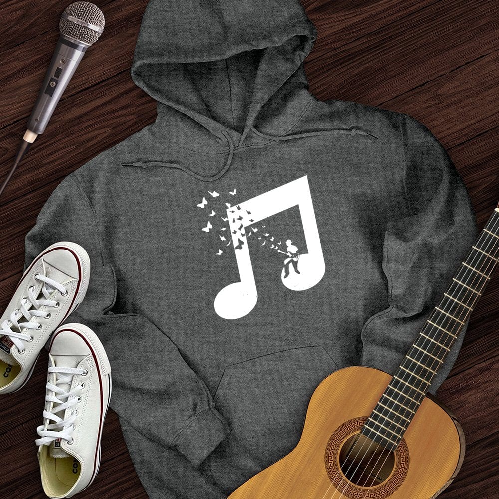 Printify Hoodie Dark Heather / S Musical Butterfly Guitar Hoodie