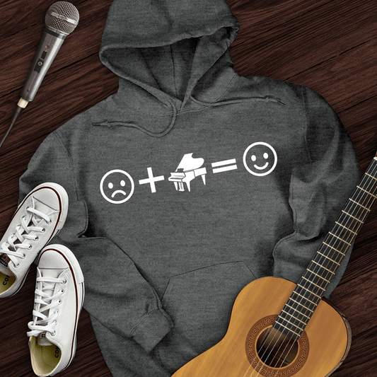 Printify Hoodie Dark Heather / S Piano Makes Me Happy Hoodie