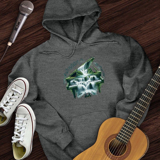 Printify Hoodie Dark Heather / S Piano Waterfall Hoodie